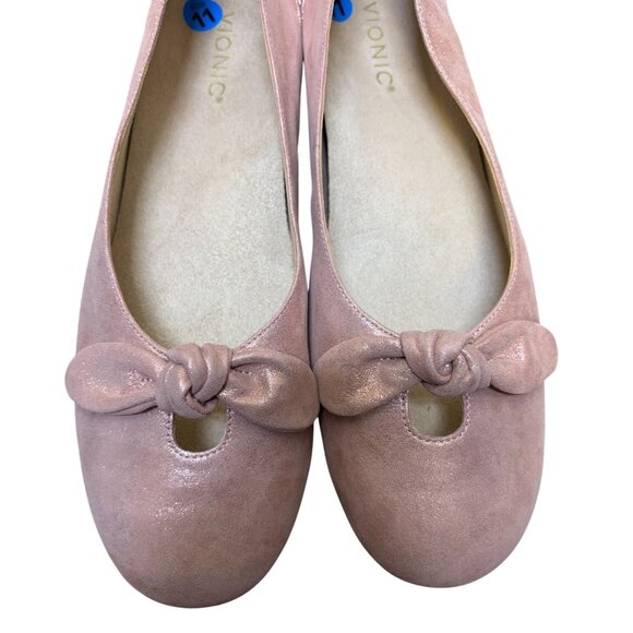 Vionic Pink Bow Knot Flats Size 11 - Picture 8 of 10